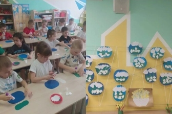 Аппликация "Подснежники"